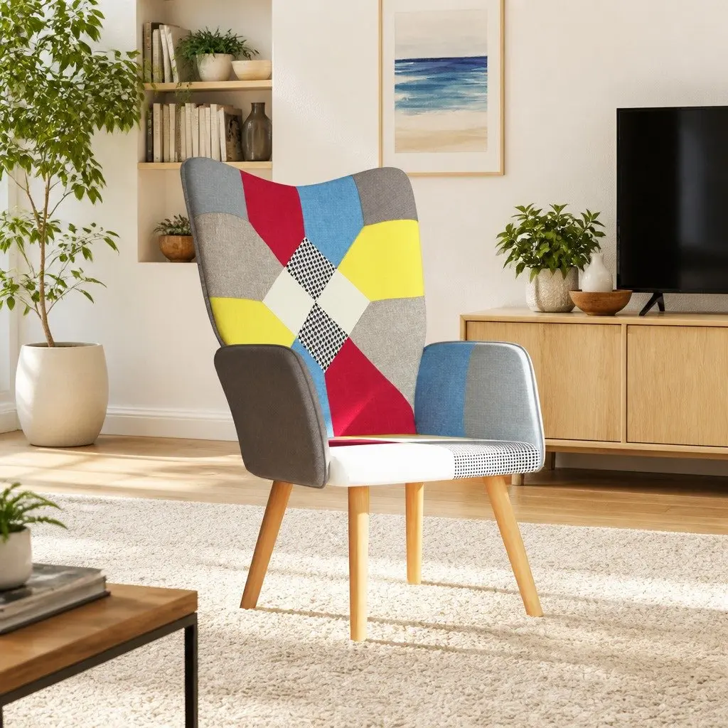 Multicolour Patchwork Lounge Armchair