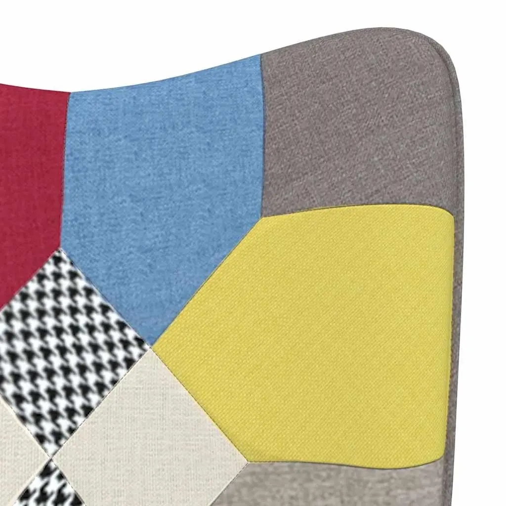 Patchwork Multicolour Rocking Chair with Matching Stool