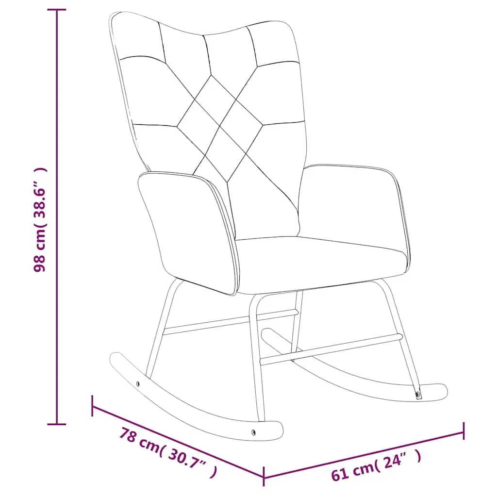 Patchwork Multicolour Rocking Chair with Matching Stool