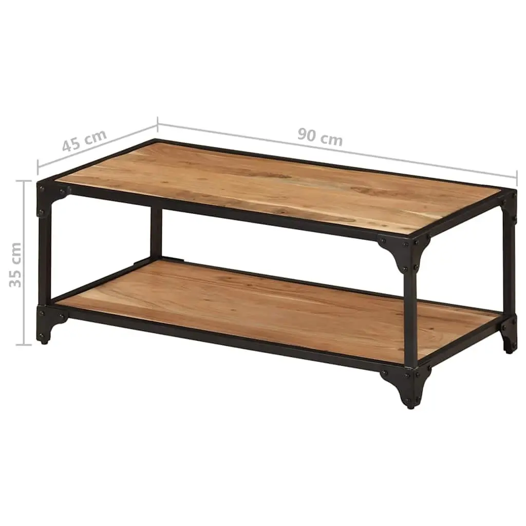 Vintage Solid Acacia Wood Coffee Table for Living Rooms