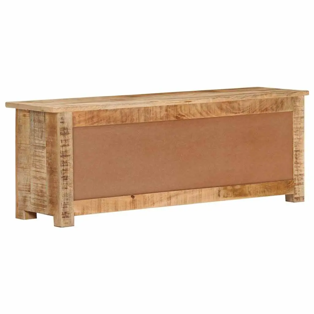 TV Cabinet 110x30x40 cm Rough Mango Wood Sideboard with Drawers Compartments