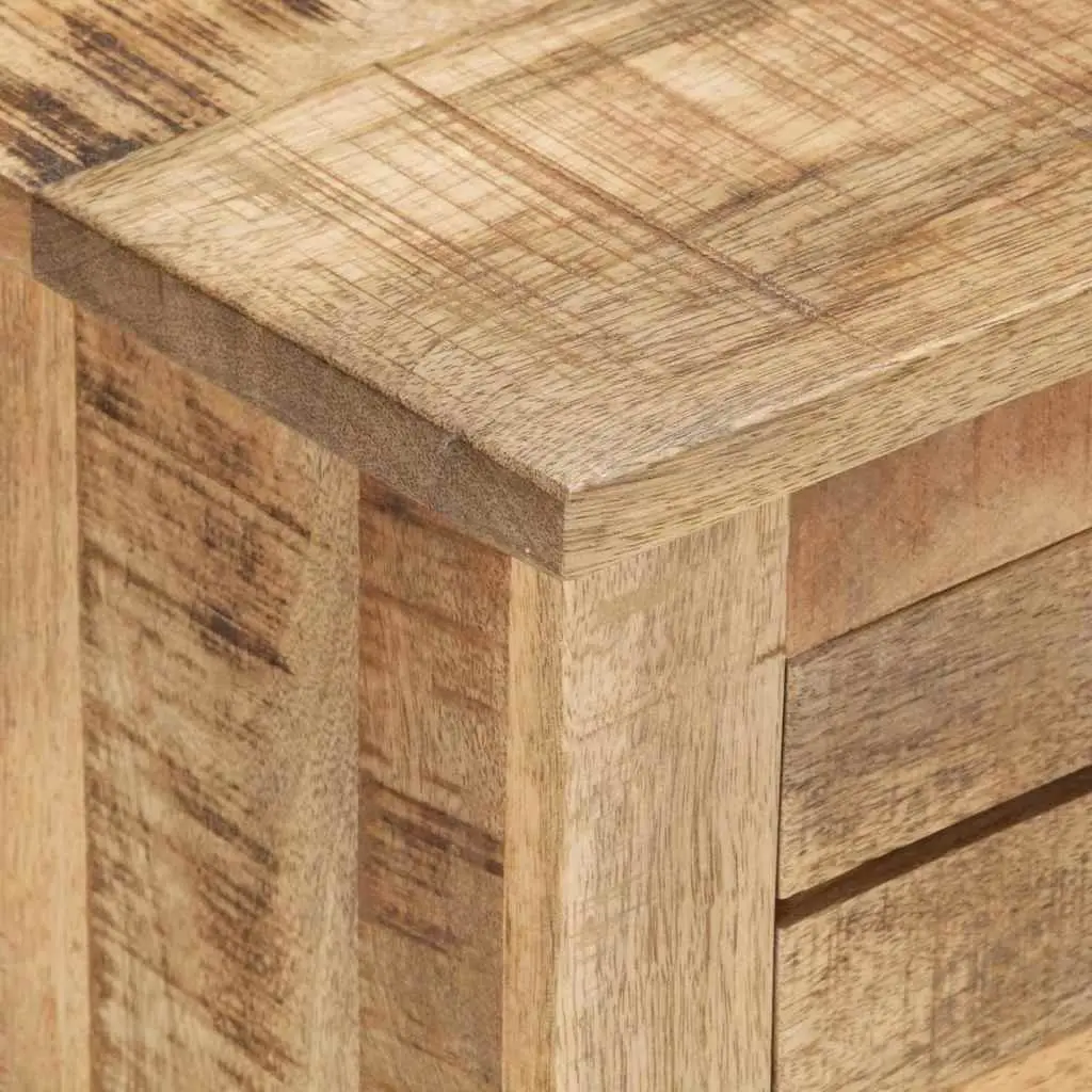 TV Cabinet 110x30x40 cm Rough Mango Wood Sideboard with Drawers Compartments