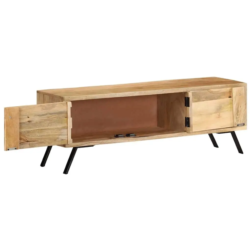 Solid Mango Wood TV Cabinet 110x30x40 cm Beige