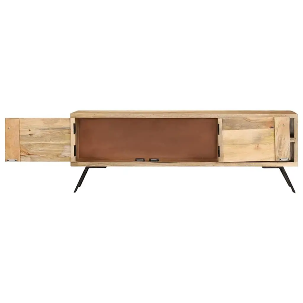 Solid Mango Wood TV Cabinet 110x30x40 cm Beige