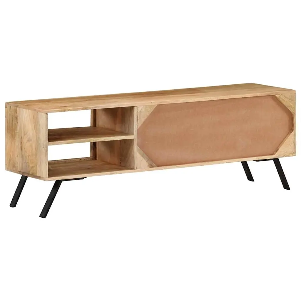 Solid Mango Wood TV Cabinet 110x30x40 cm Beige