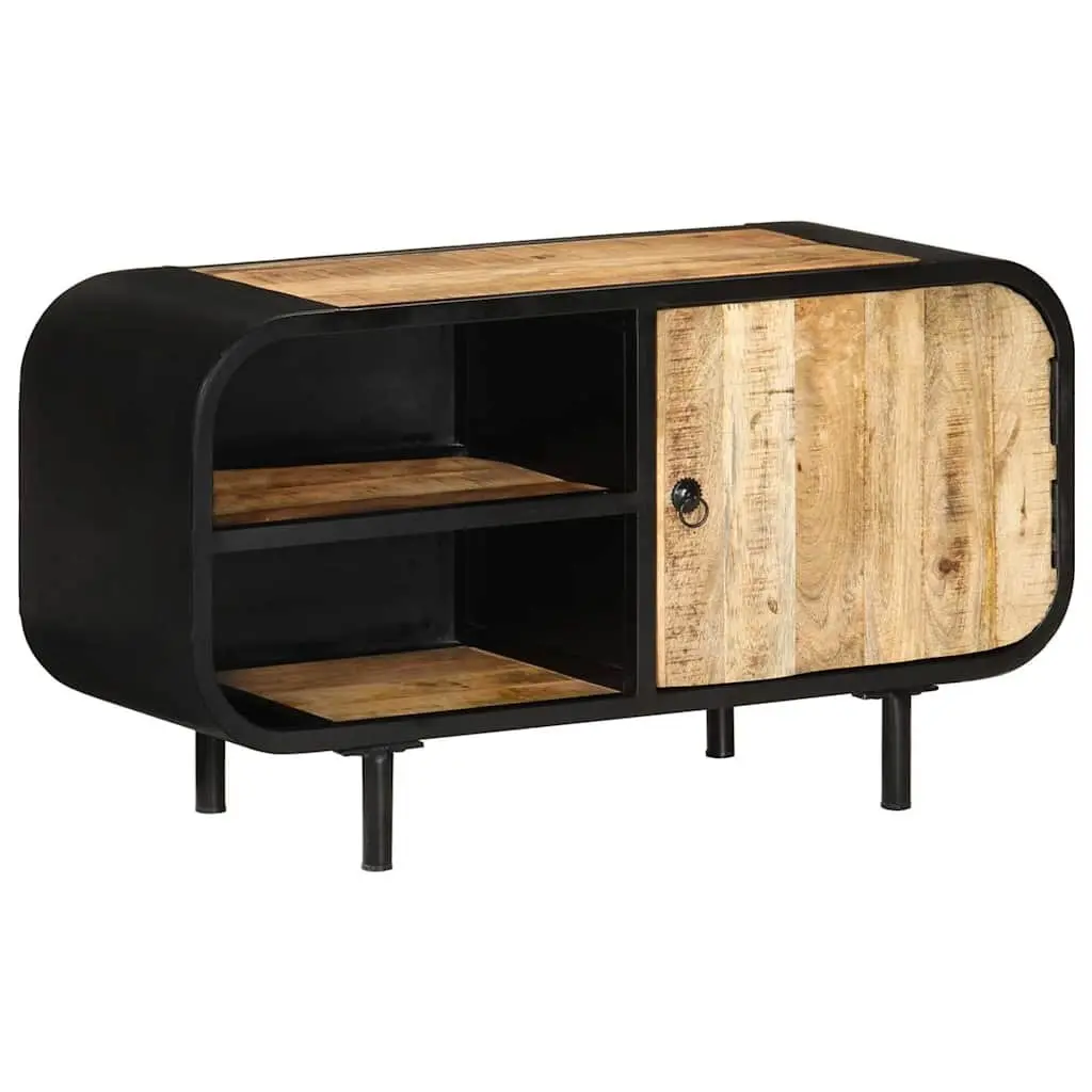 TV Cabinet 90x30x48 cm Brown Wooden Storage Unit Industrial Style Furniture