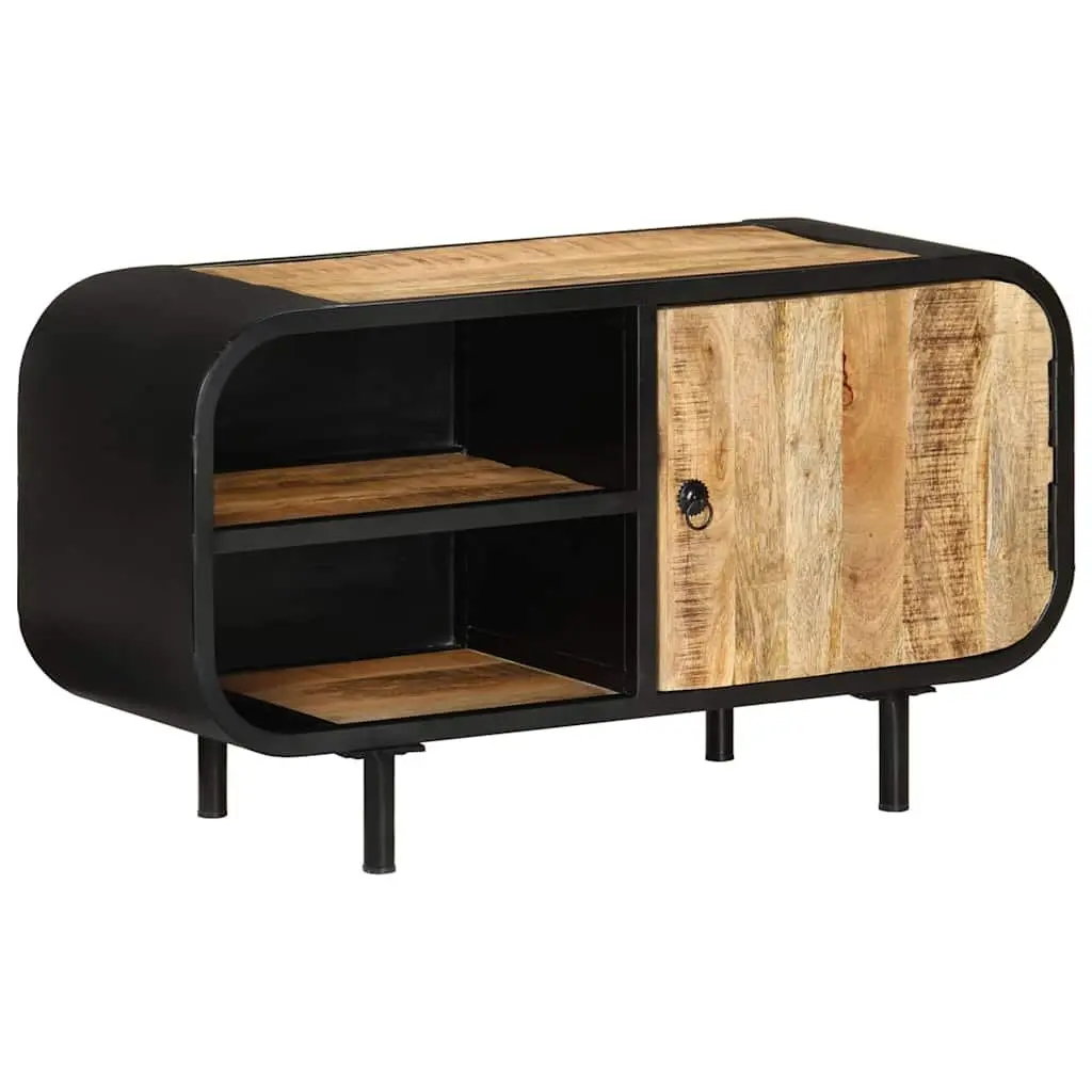 TV Cabinet 90x30x48 cm Brown Wooden Storage Unit Industrial Style Furniture