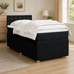 King Single Box Spring Bed with Pocket Mattress and LED Lights