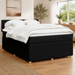 Double Box Spring Bed with Pocket Mattress and LED Lights