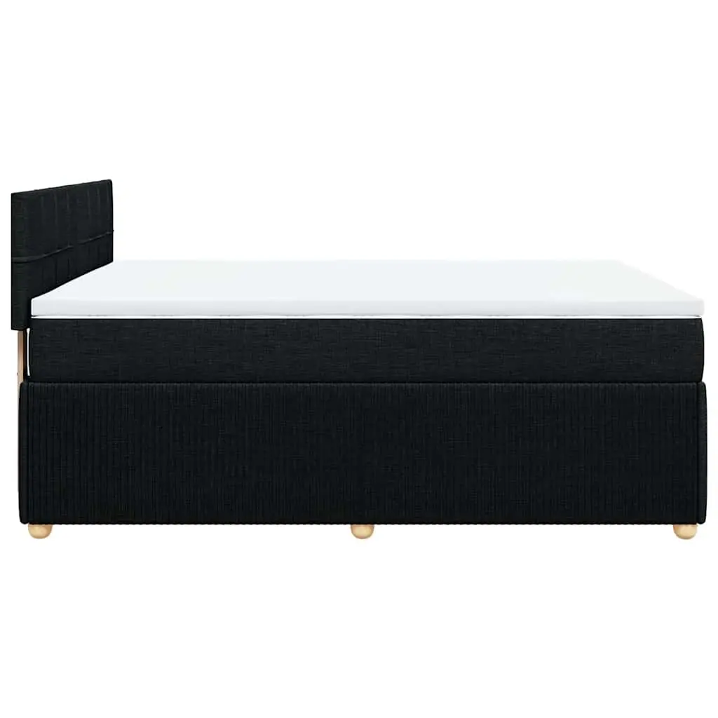 Box Spring Bed Pocket Mattress LED Lights Double Fabric Dark Grey