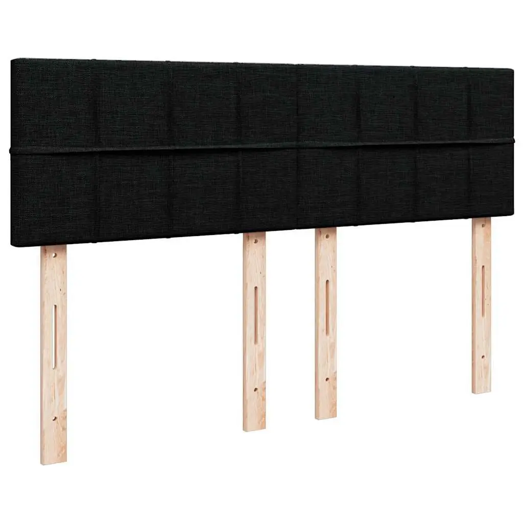 Box Spring Bed Pocket Mattress LED Lights Double Fabric Dark Grey
