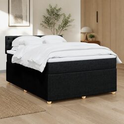 Double Box Spring Bed with Pocket Mattress and LED Lights