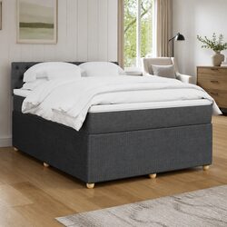 Queen Box Spring Bed with Pocket Mattress and LED Lighting