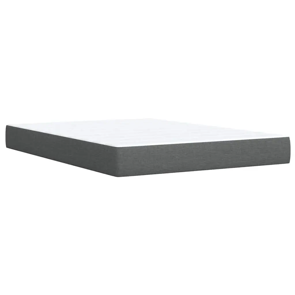 Queen Box Spring Bed Grey Fabric Pocket Spring Mattress with Adjustable LED Lights