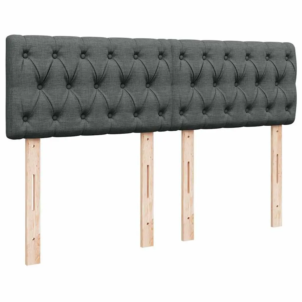Queen Box Spring Bed Grey Fabric Pocket Spring Mattress with Adjustable LED Lights