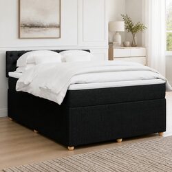 Cozy Queen Box Spring Bed with Pocket Spring Mattress and LED Lights