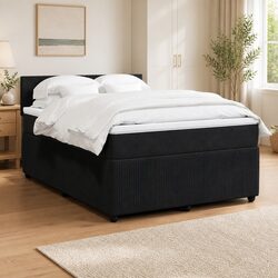 Grey Velvet Box Spring Bed with Pocket Spring Mattress
