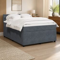 Comfortable Box Spring Bed with Pocket Mattress and LED Lights
