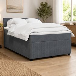 Queen Velvet Box Spring Bed with Pocket Spring Mattress