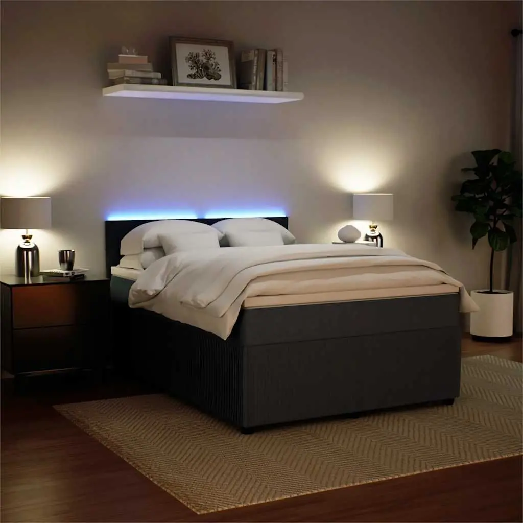 Queen Box Spring Bed with Pocket Spring Mattress Velvet Grey