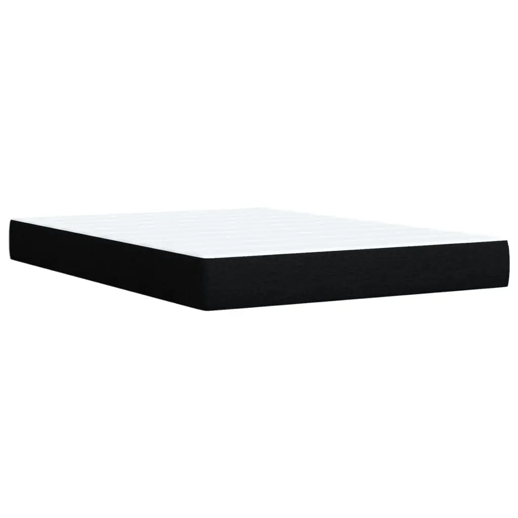 Double Box Spring Bed Black Fabric Adjustable Height Double Pocket Spring Mattress