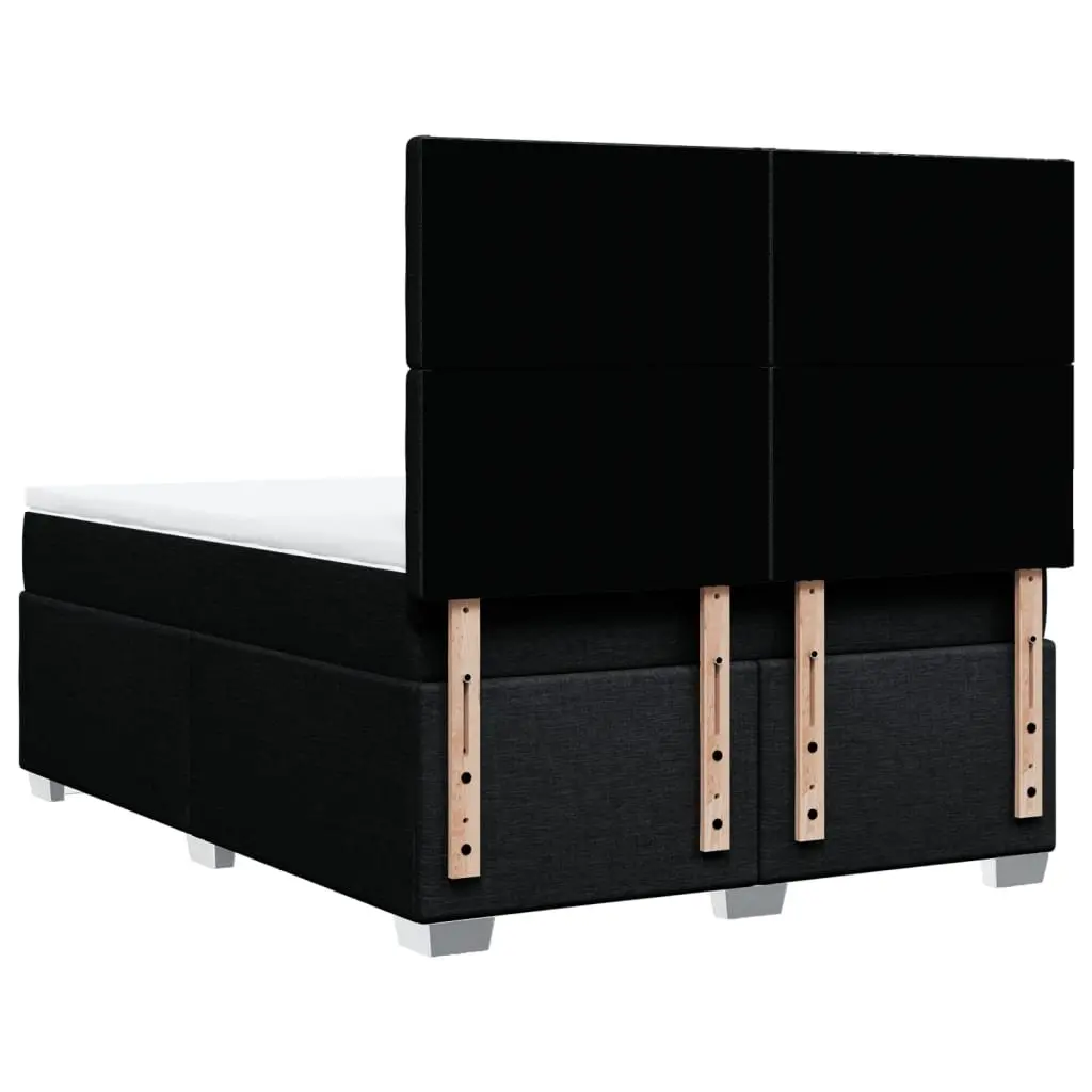 Double Box Spring Bed Black Fabric Adjustable Height Double Pocket Spring Mattress
