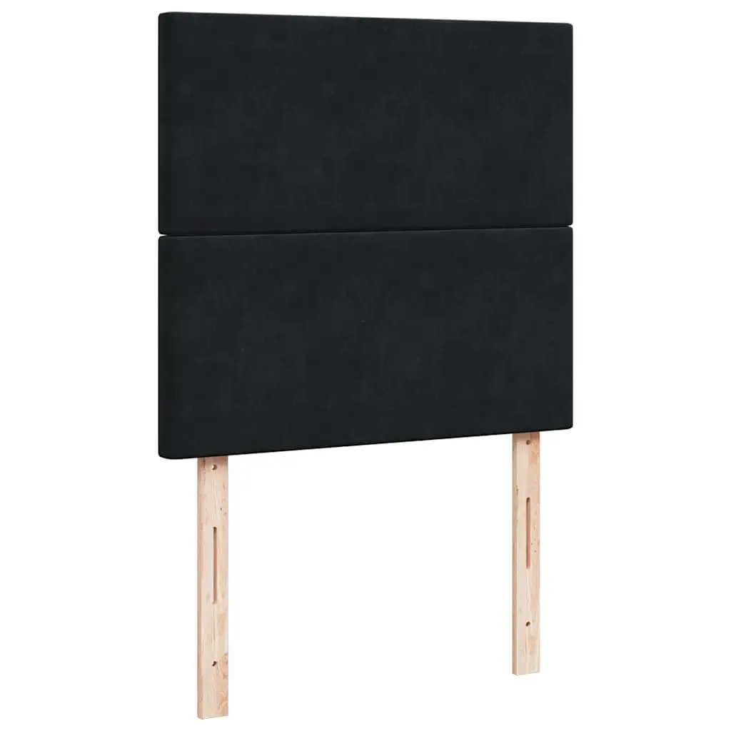 Box Spring Bed with Pocket Mattress King Single Black Velvet Adjustable