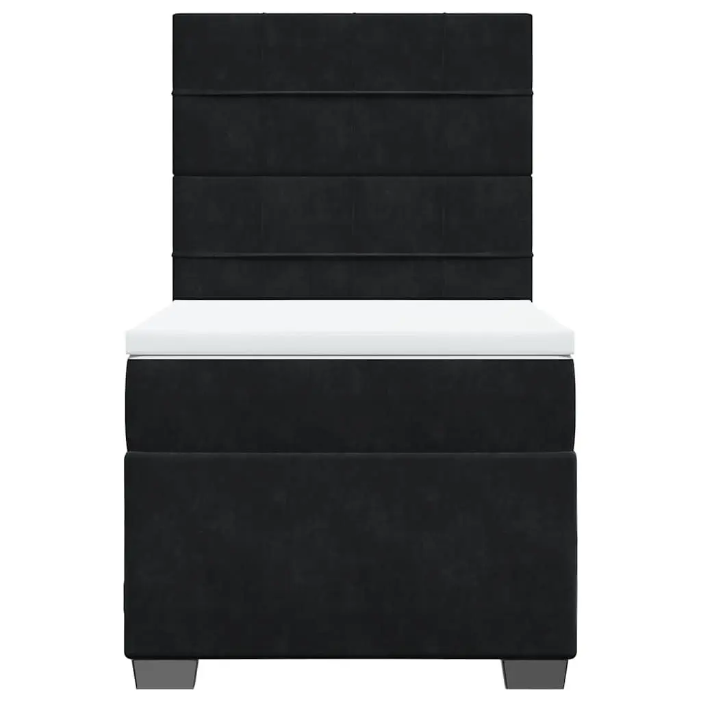 Box Spring Bed King Single Velvet Upholstery Pocket Spring Mattress Height-Adjustable Headboard Slatted Base