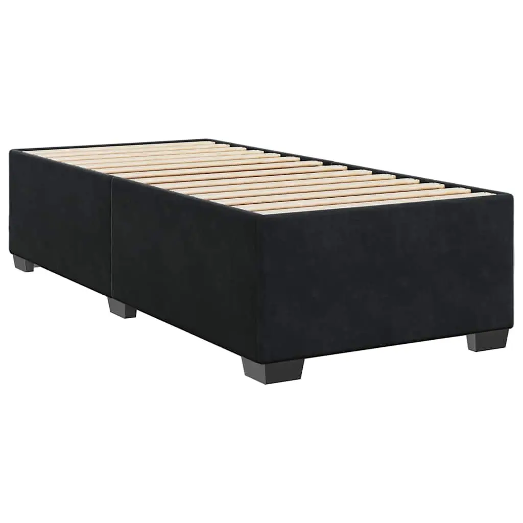 Box Spring Bed King Single Velvet Upholstery Pocket Spring Mattress Height-Adjustable Headboard Slatted Base