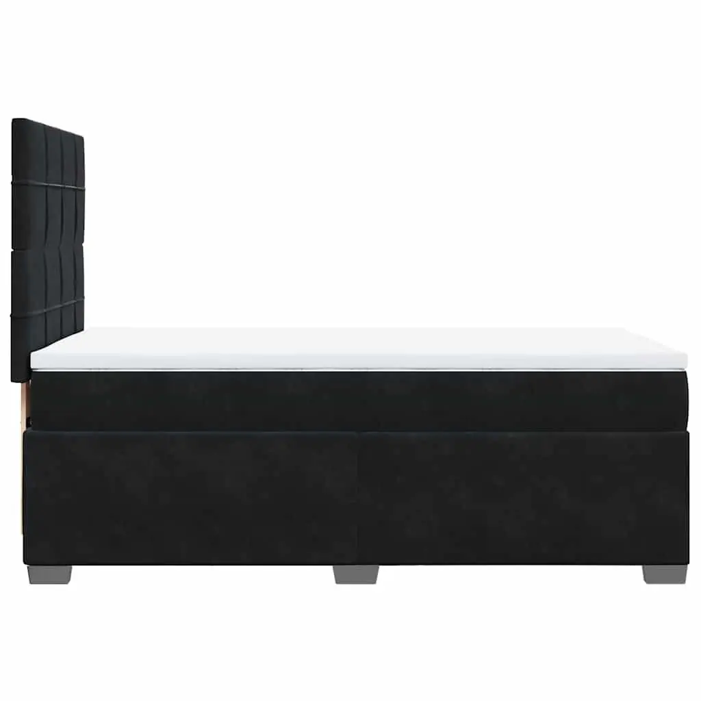 Box Spring Bed King Single Velvet Upholstery Pocket Spring Mattress Height-Adjustable Headboard Slatted Base