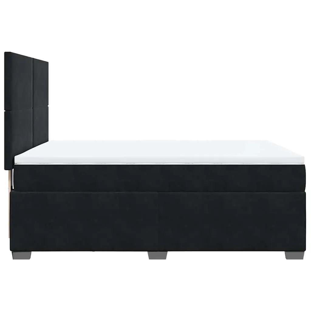Queen Box Spring Bed Black Velvet Adjustable Headboard Pocket Spring Mattress