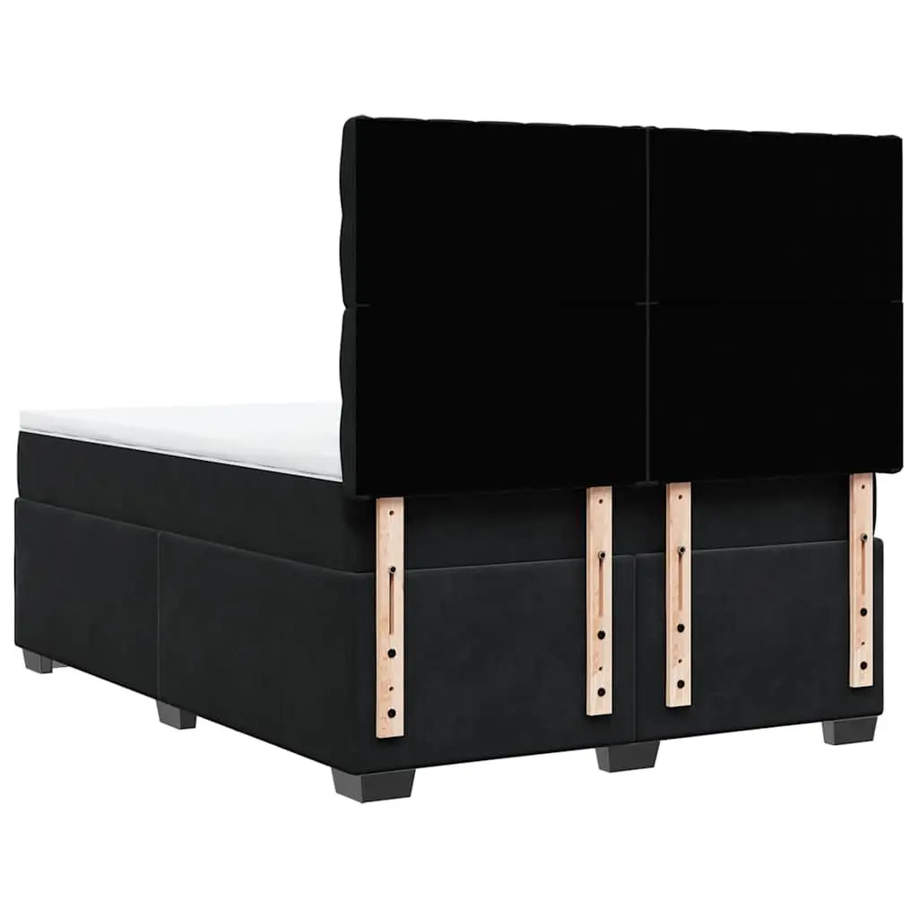 Queen Box Spring Bed Black Velvet Adjustable Headboard Pocket Spring Mattress
