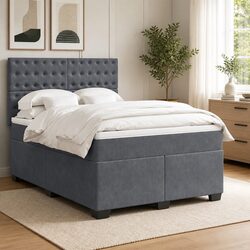 Comfortable Queen Box Spring Bed with Velvet Mattress