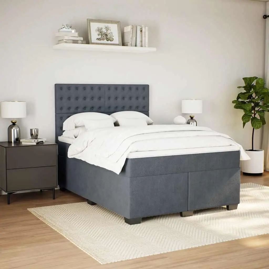 Queen Box Spring Bed Velvet Height-Adjustable Headboard Pocket Spring Mattress
