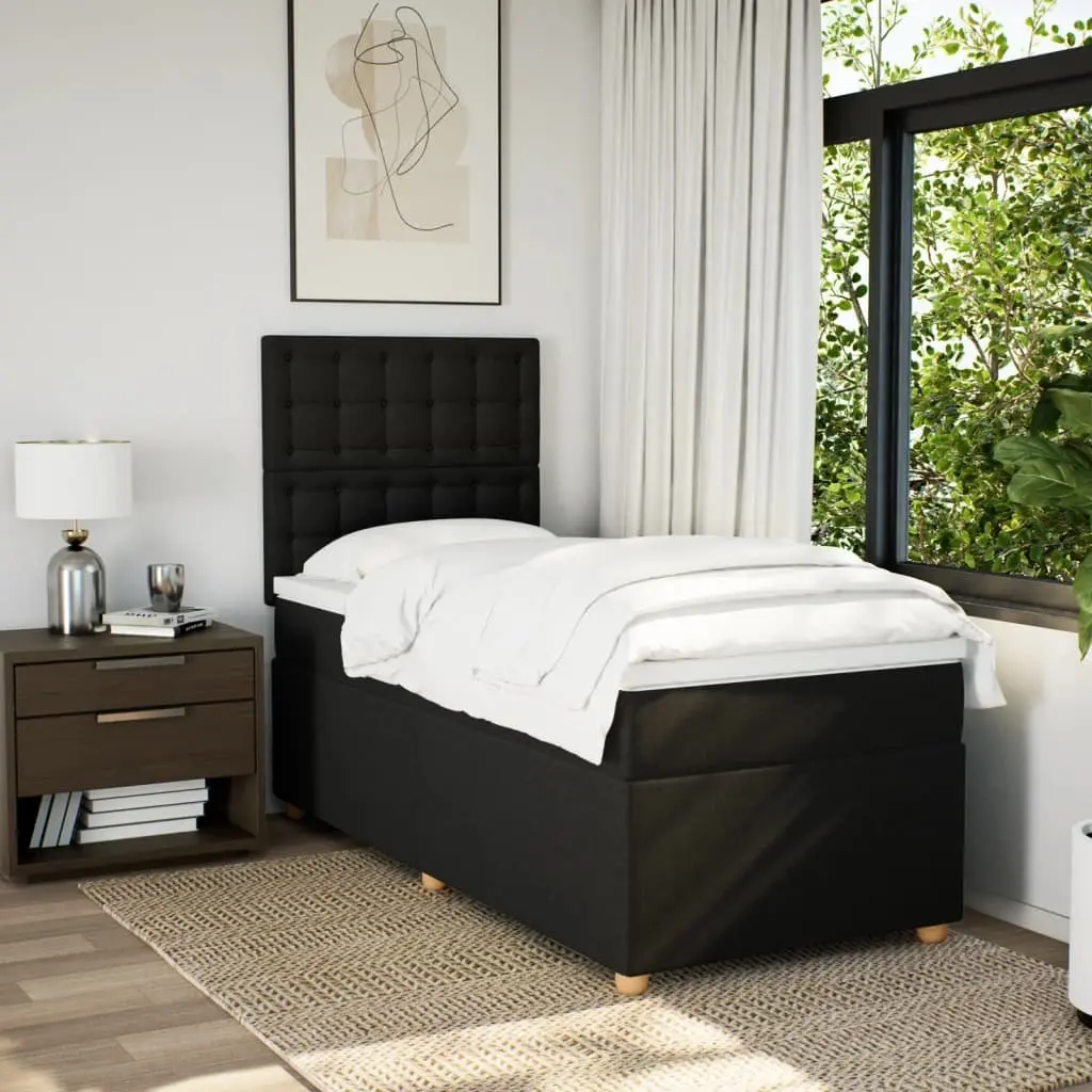 Box Spring Bed King Single Height-Adjustable Headboard Pocket Spring Mattress Polyester Fabric Upholstery