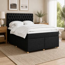 Comfortable Double Box Spring Bed with Pocket Spring Mattress