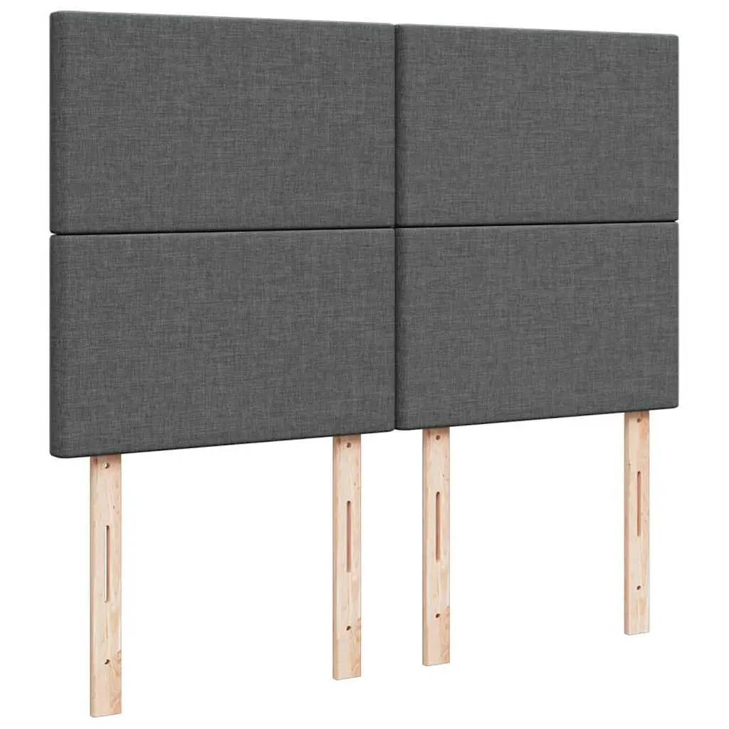 Queen Box Spring Bed Grey Height-Adjustable Headboard Pocket Spring Mattress