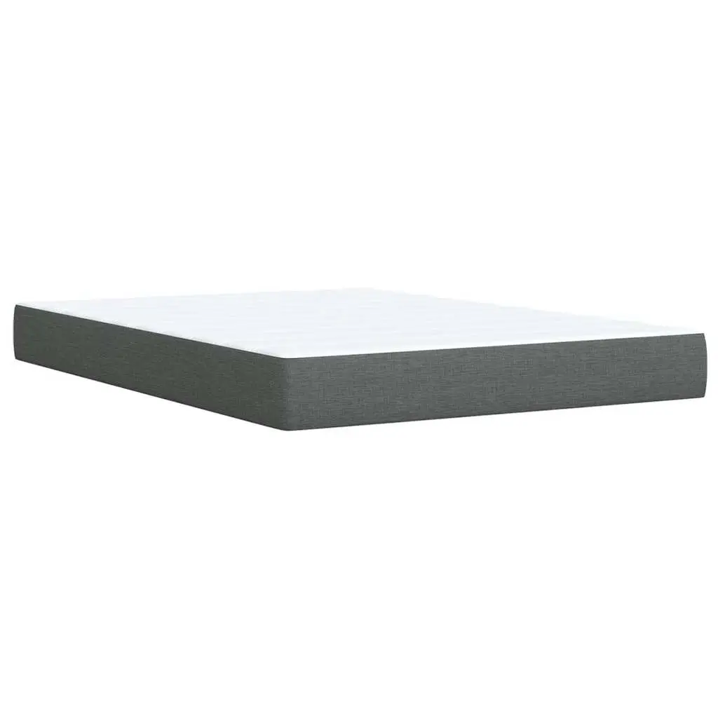 Queen Box Spring Bed Grey Height-Adjustable Headboard Pocket Spring Mattress