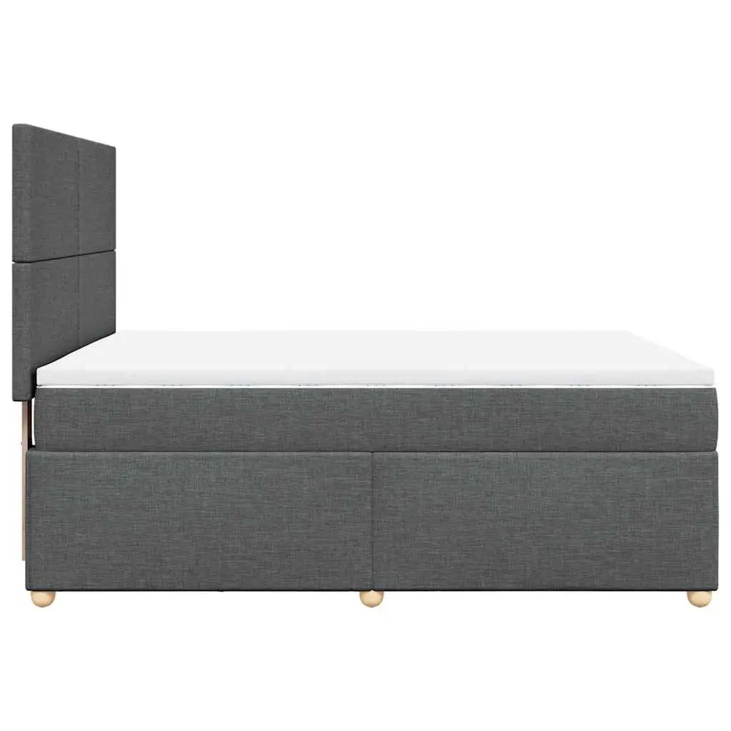 Queen Box Spring Bed Grey Height-Adjustable Headboard Pocket Spring Mattress