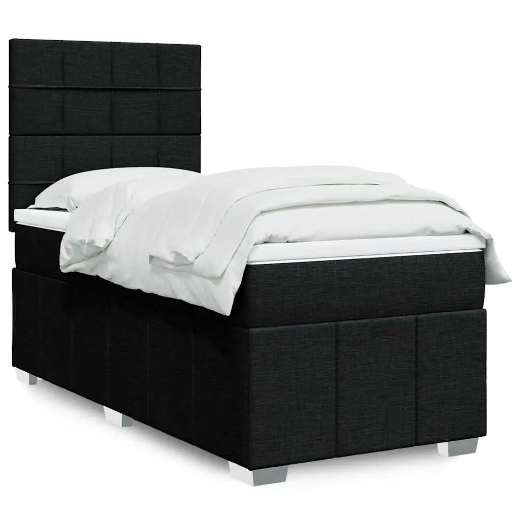 King Single Box Spring Bed with Pocket Mattress Height-Adjustable Headboard