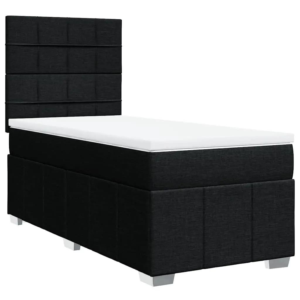 King Single Box Spring Bed with Pocket Mattress Height-Adjustable Headboard