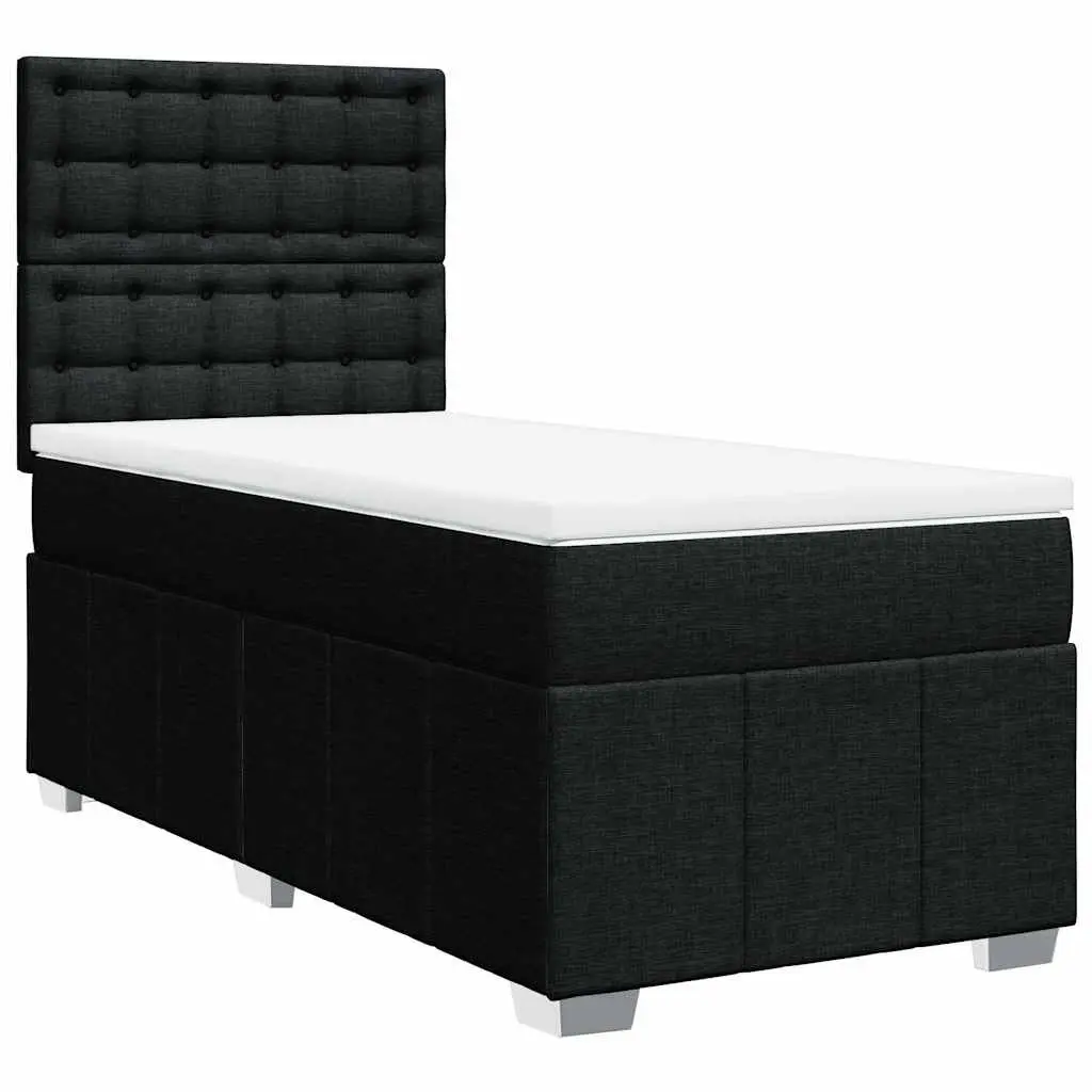 King Single Box Spring Bed Pocket Spring Mattress Height-Adjustable Headboard Polyester Fabric