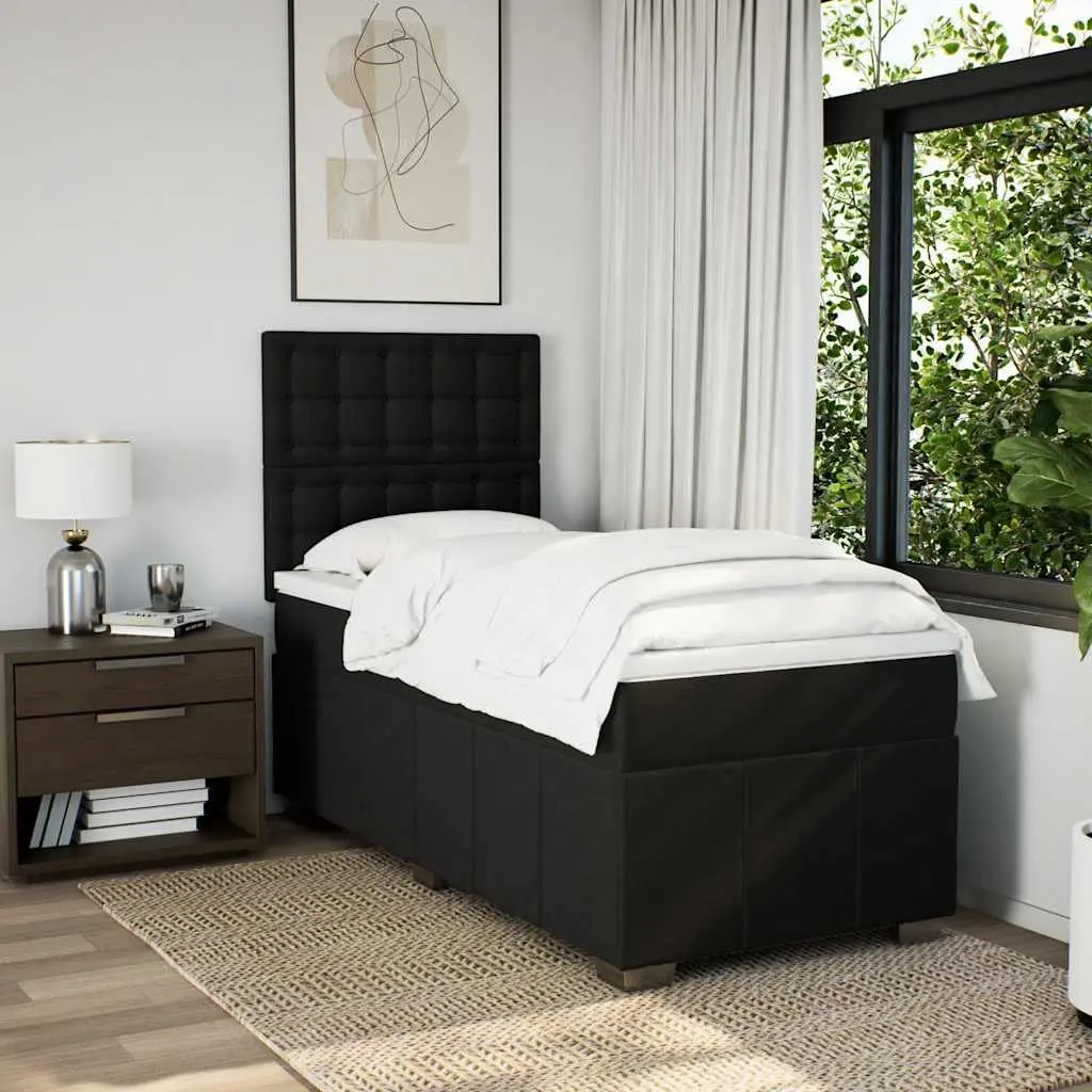 King Single Box Spring Bed Pocket Spring Mattress Height-Adjustable Headboard Polyester Fabric