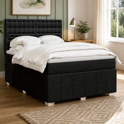 Double Box Spring Bed with Adjustable Headboard