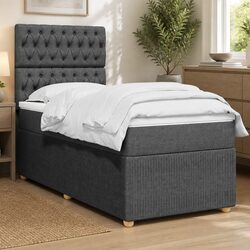 King Single Box Spring Bed with Adjustable Headboard