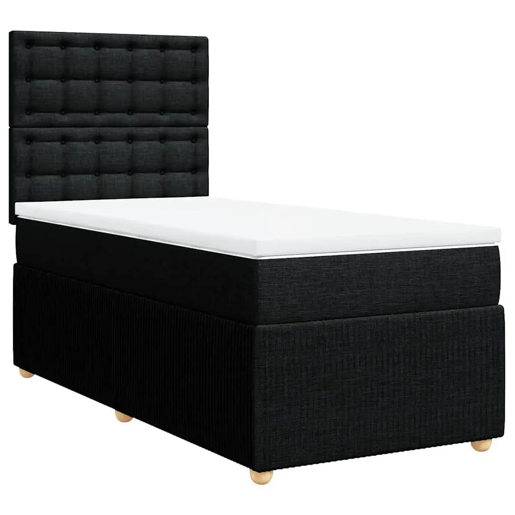 Box Spring Bed King Single Black Fabric Adjustable Headboard Pocket Spring Mattress