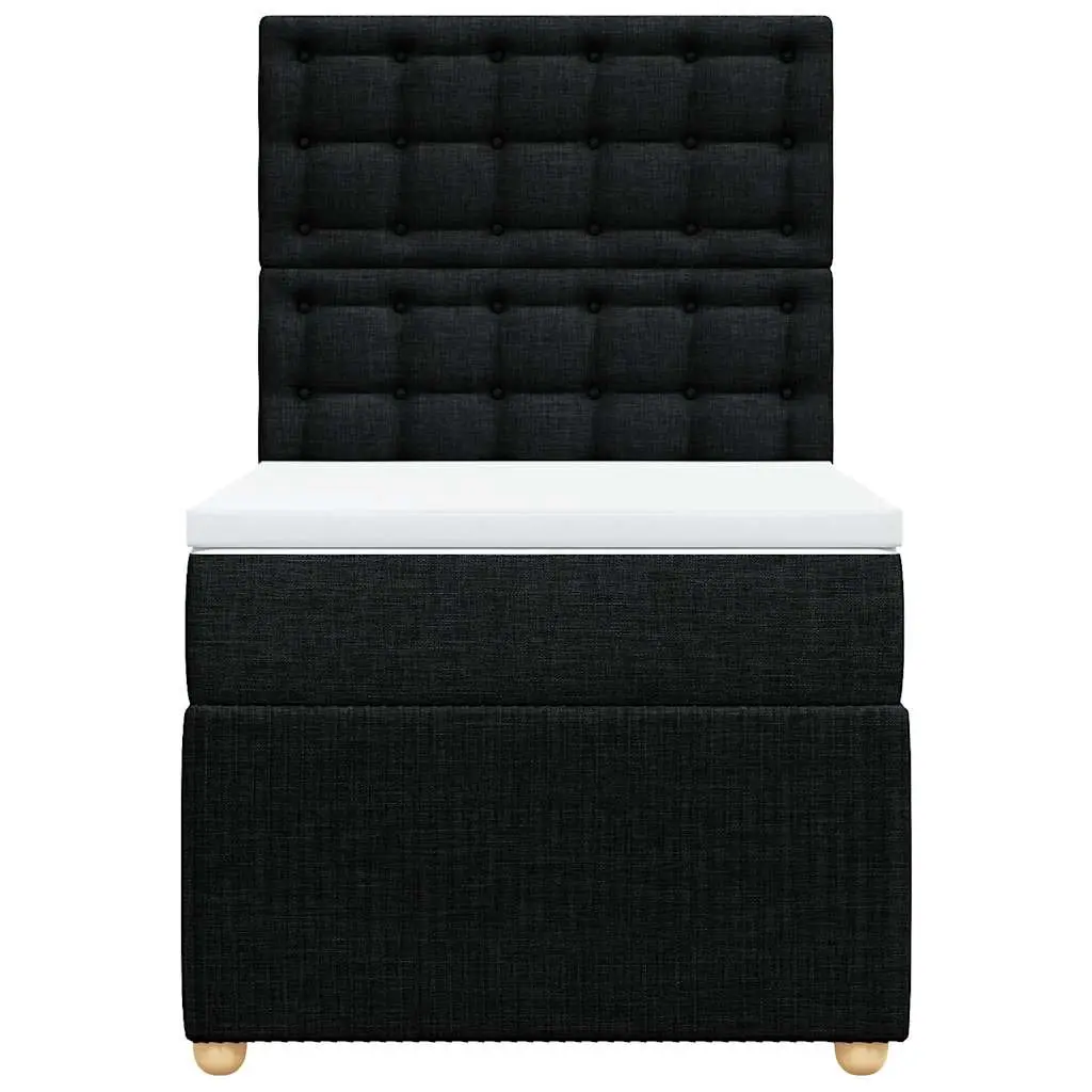 Box Spring Bed King Single Black Fabric Adjustable Headboard Pocket Spring Mattress