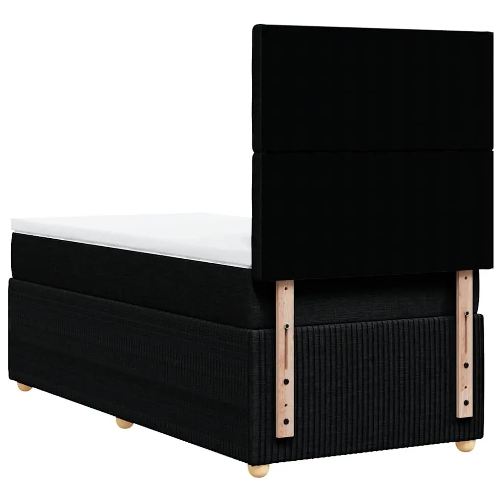 Box Spring Bed King Single Black Fabric Adjustable Headboard Pocket Spring Mattress