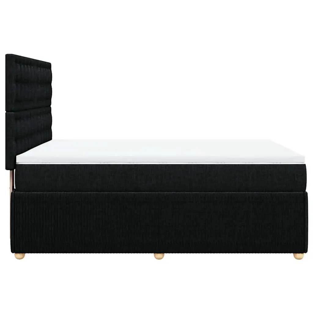 Double Box Spring Bed Pocket Spring Mattress Height Adjustable Headboard Black