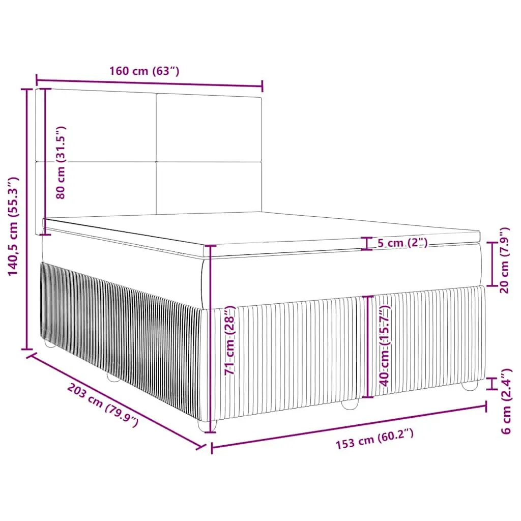 Queen Box Spring Bed Grey Fabric Adjustable Pocket Spring Mattress